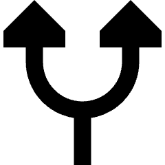 Triangle Arrow Split Up 1 Icon from Sharp Remix Set