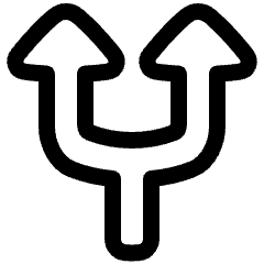 Triangle Arrow Split Up 1 Icon from Plump Line Set