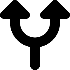 Triangle Arrow Split Up 1 Icon from Core Solid Set