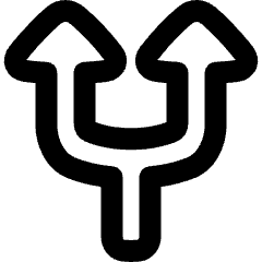 Triangle Arrow Split Up 1 Icon from Plump Remix Set