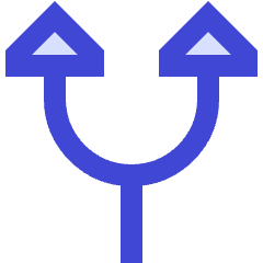 Triangle Arrow Split Up 1 Icon from Sharp Duo Set