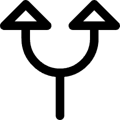 Triangle Arrow Split Up 1 Icon from Core Line Set