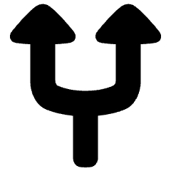 Triangle Arrow Split Up 1 Icon from Plump Solid Set