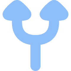 Triangle Arrow Split Up 1 Icon from Flex Flat Set