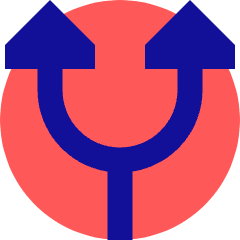 Triangle Arrow Split Up 1 Icon from Sharp Pop Set