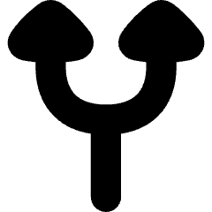 Triangle Arrow Split Up 1 Icon from Flex Solid Set