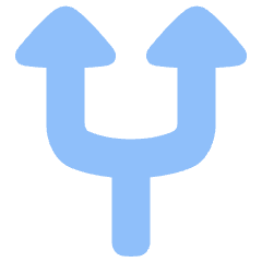 Triangle Arrow Split Up 1 Icon from Plump Flat Set