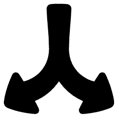 Triangle Arrow Split Vertical Down 2 Icon from Plump Solid Set