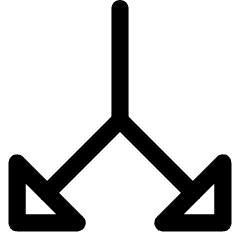 Triangle Arrow Split Vertical Down 2 Icon from Core Line Set