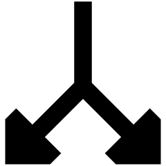 Triangle Arrow Split Vertical Down 2 Icon from Sharp Remix Set