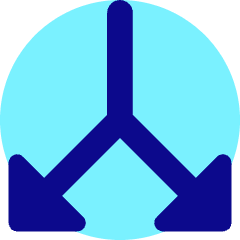 Triangle Arrow Split Vertical Down 2 Icon from Core Pop Set