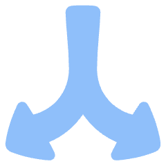 Triangle Arrow Split Vertical Down 2 Icon from Plump Flat Set