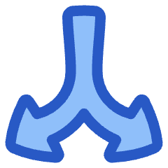 Triangle Arrow Split Vertical Down 2 Icon from Plump Duo Set