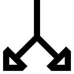 Triangle Arrow Split Vertical Down 2 Icon from Sharp Line Set