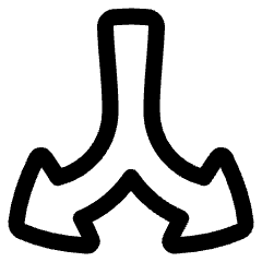 Triangle Arrow Split Vertical Down 2 Icon from Plump Line Set