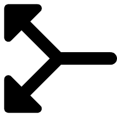 Triangle Arrow Split Vertical Left 2 Icon from Core Remix Set