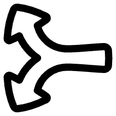 Triangle Arrow Split Vertical Left 2 Icon from Plump Line Set