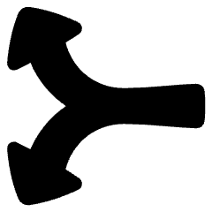 Triangle Arrow Split Vertical Left 2 Icon from Plump Solid Set