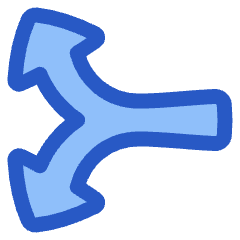 Triangle Arrow Split Vertical Left 2 Icon from Plump Duo Set