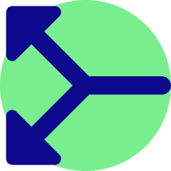 Triangle Arrow Split Vertical Left 2 Icon from Core Pop Set