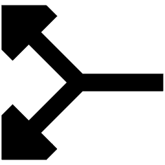 Triangle Arrow Split Vertical Left 2 Icon from Sharp Remix Set