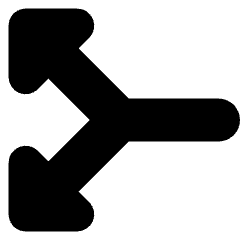 Triangle Arrow Split Vertical Left 2 Icon from Core Solid Set