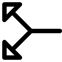 Triangle Arrow Split Vertical Left 2 Icon from Core Line Set