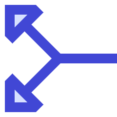 Triangle Arrow Split Vertical Left 2 Icon from Sharp Duo Set