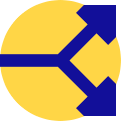 Triangle Arrow Split Vertical Right 2 Icon from Sharp Pop Set