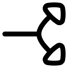 Triangle Arrow Split Vertical Right 2 Icon from Flex Line Set