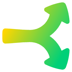 Triangle Arrow Split Vertical Right 2 Icon from Plump Gradient Set