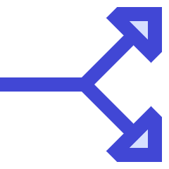 Triangle Arrow Split Vertical Right 2 Icon from Sharp Duo Set