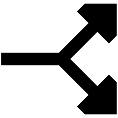 Triangle Arrow Split Vertical Right 2 Icon from Sharp Remix Set