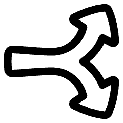 Triangle Arrow Split Vertical Right 2 Icon from Plump Line Set