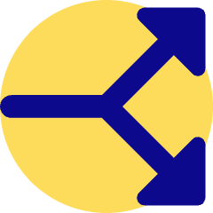 Triangle Arrow Split Vertical Right 2 Icon from Core Pop Set