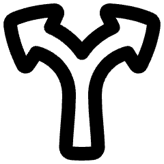 Triangle Arrow Split Vertical Up 2 Icon from Plump Remix Set