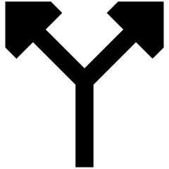 Triangle Arrow Split Vertical Up 2 Icon from Sharp Remix Set