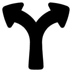 Triangle Arrow Split Vertical Up 2 Icon from Plump Solid Set