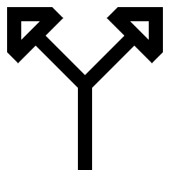 Triangle Arrow Split Vertical Up 2 Icon from Sharp Line Set
