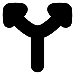 Triangle Arrow Split Vertical Up 2 Icon from Flex Solid Set