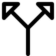Triangle Arrow Split Vertical Up 2 Icon from Core Line Set