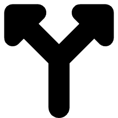 Triangle Arrow Split Vertical Up 2 Icon from Core Solid Set