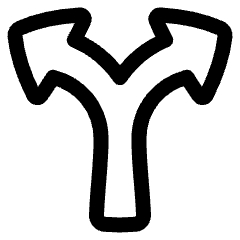 Triangle Arrow Split Vertical Up 2 Icon from Plump Line Set