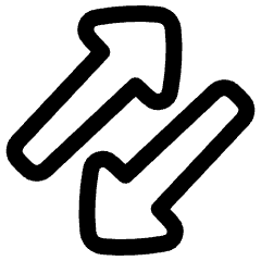 Triangle Arrow Transfer Diagonal 3 Icon from Plump Line Set