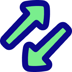 Triangle Arrow Transfer Diagonal 3 Icon from Plump Pop Set