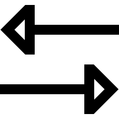 Triangle Arrow Transfer Horizontal 3 Icon from Sharp Line Set