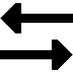 Triangle Arrow Transfer Horizontal 3 Icon from Sharp Solid Set