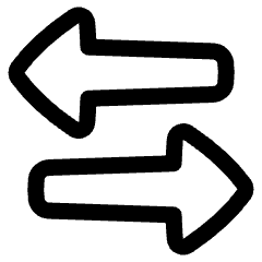 Triangle Arrow Transfer Horizontal 3 Icon from Plump Line Set