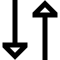 Triangle Arrow Transfer Vertical 3 Icon from Sharp Line Set