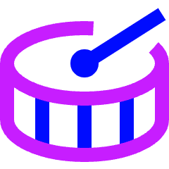 Bass Drum Icon from Sharp Neon Set